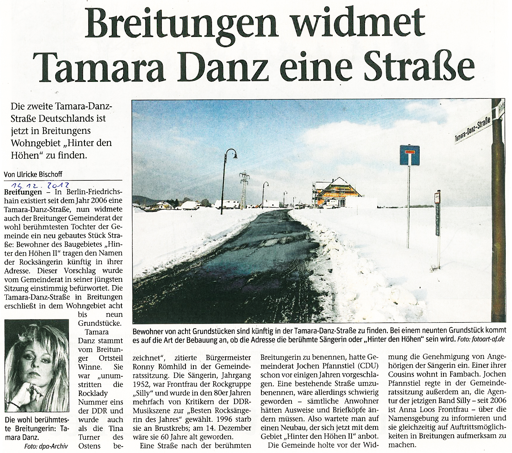 Tamara-Danz-Straße in Breitungen